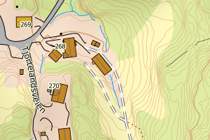 Kartbilde fra WMS-tjeneste av avviket