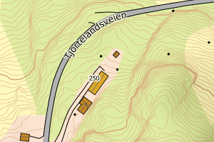 Kartbilde fra WMS-tjeneste av avviket