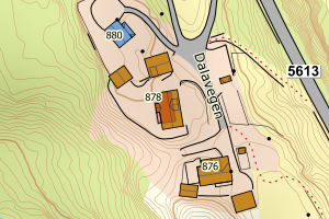 Kartbilde fra WMS-tjeneste av avviket