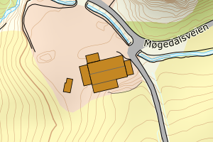 Kartbilde fra WMS-tjeneste av avviket