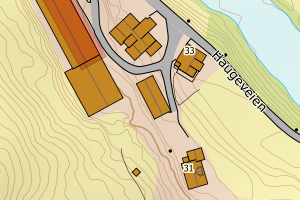 Kartbilde fra WMS-tjeneste av avviket