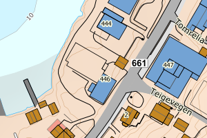 Kartbilde fra WMS-tjeneste av avviket