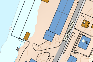 Kartbilde fra WMS-tjeneste av avviket