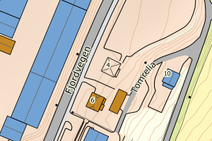 Kartbilde fra WMS-tjeneste av avviket