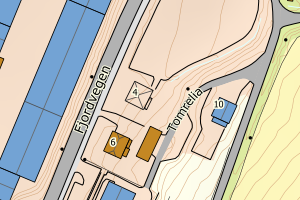 Kartbilde fra WMS-tjeneste av avviket