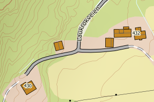 Kartbilde fra WMS-tjeneste av avviket