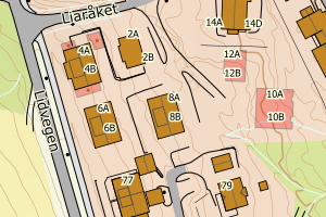 Kartbilde fra WMS-tjeneste av avviket