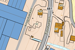 Kartbilde fra WMS-tjeneste av avviket