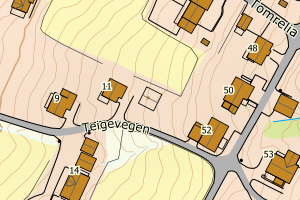 Kartbilde fra WMS-tjeneste av avviket