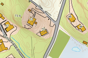 Kartbilde fra WMS-tjeneste av avviket