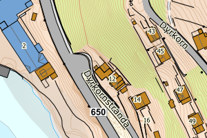 Kartbilde fra WMS-tjeneste av avviket