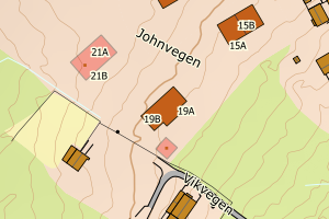 Kartbilde fra WMS-tjeneste av avviket