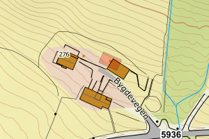 Kartbilde fra WMS-tjeneste av avviket