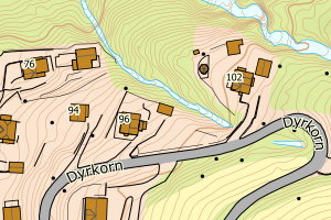 Kartbilde fra WMS-tjeneste av avviket