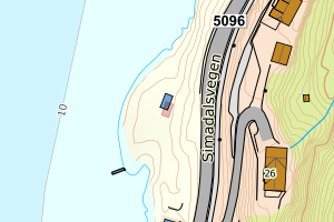 Kartbilde fra WMS-tjeneste av avviket