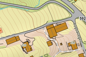 Kartbilde fra WMS-tjeneste av avviket