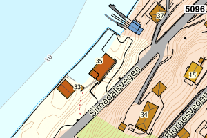 Kartbilde fra WMS-tjeneste av avviket