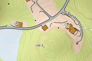 Kartbilde fra WMS-tjeneste av avviket