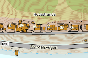 Kartbilde fra WMS-tjeneste av avviket
