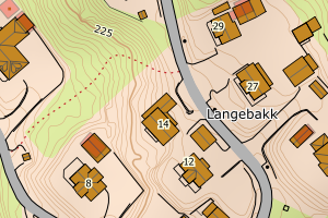 Kartbilde fra WMS-tjeneste av avviket