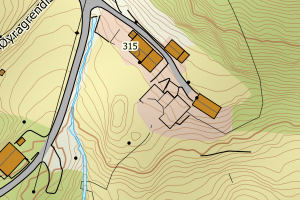 Kartbilde fra WMS-tjeneste av avviket