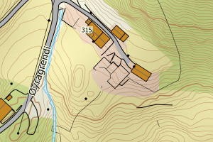 Kartbilde fra WMS-tjeneste av avviket