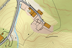 Kartbilde fra WMS-tjeneste av avviket