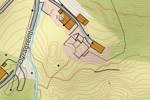 Kartbilde fra WMS-tjeneste av avviket