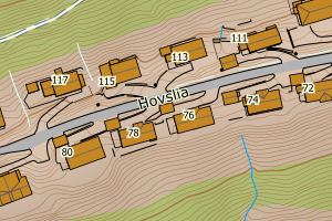 Kartbilde fra WMS-tjeneste av avviket