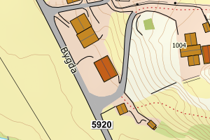 Kartbilde fra WMS-tjeneste av avviket