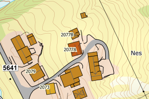 Kartbilde fra WMS-tjeneste av avviket