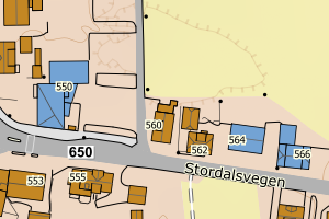 Kartbilde fra WMS-tjeneste av avviket