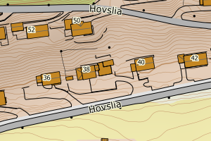 Kartbilde fra WMS-tjeneste av avviket
