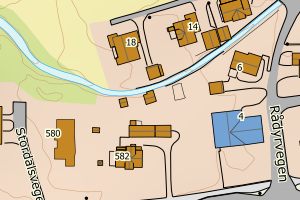 Kartbilde fra WMS-tjeneste av avviket