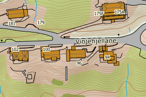 Kartbilde fra WMS-tjeneste av avviket