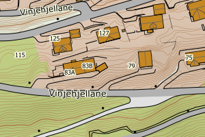 Kartbilde fra WMS-tjeneste av avviket