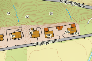 Kartbilde fra WMS-tjeneste av avviket