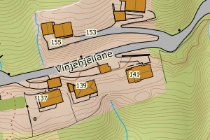 Kartbilde fra WMS-tjeneste av avviket