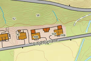 Kartbilde fra WMS-tjeneste av avviket