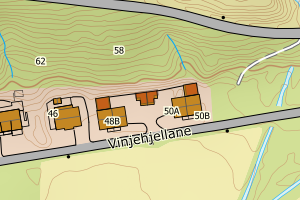 Kartbilde fra WMS-tjeneste av avviket