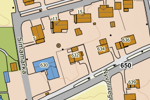 Kartbilde fra WMS-tjeneste av avviket