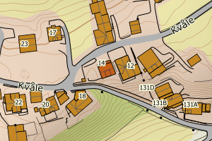 Kartbilde fra WMS-tjeneste av avviket