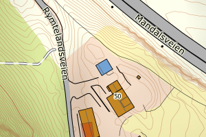 Kartbilde fra WMS-tjeneste av avviket