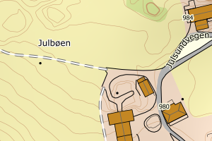 Kartbilde fra WMS-tjeneste av avviket