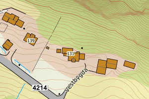 Kartbilde fra WMS-tjeneste av avviket