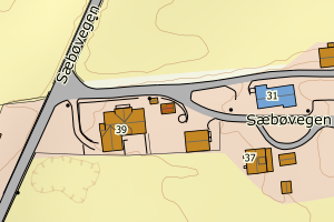 Kartbilde fra WMS-tjeneste av avviket