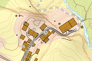 Kartbilde fra WMS-tjeneste av avviket