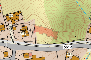 Kartbilde fra WMS-tjeneste av avviket