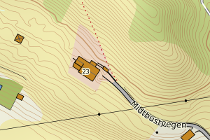 Kartbilde fra WMS-tjeneste av avviket