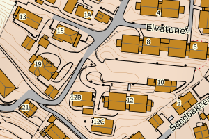 Kartbilde fra WMS-tjeneste av avviket